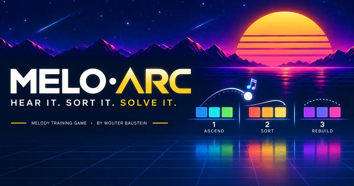 Melo·Arc interactieve ear-training game en Progressive Web App ontwikkeld door Baustein.digital