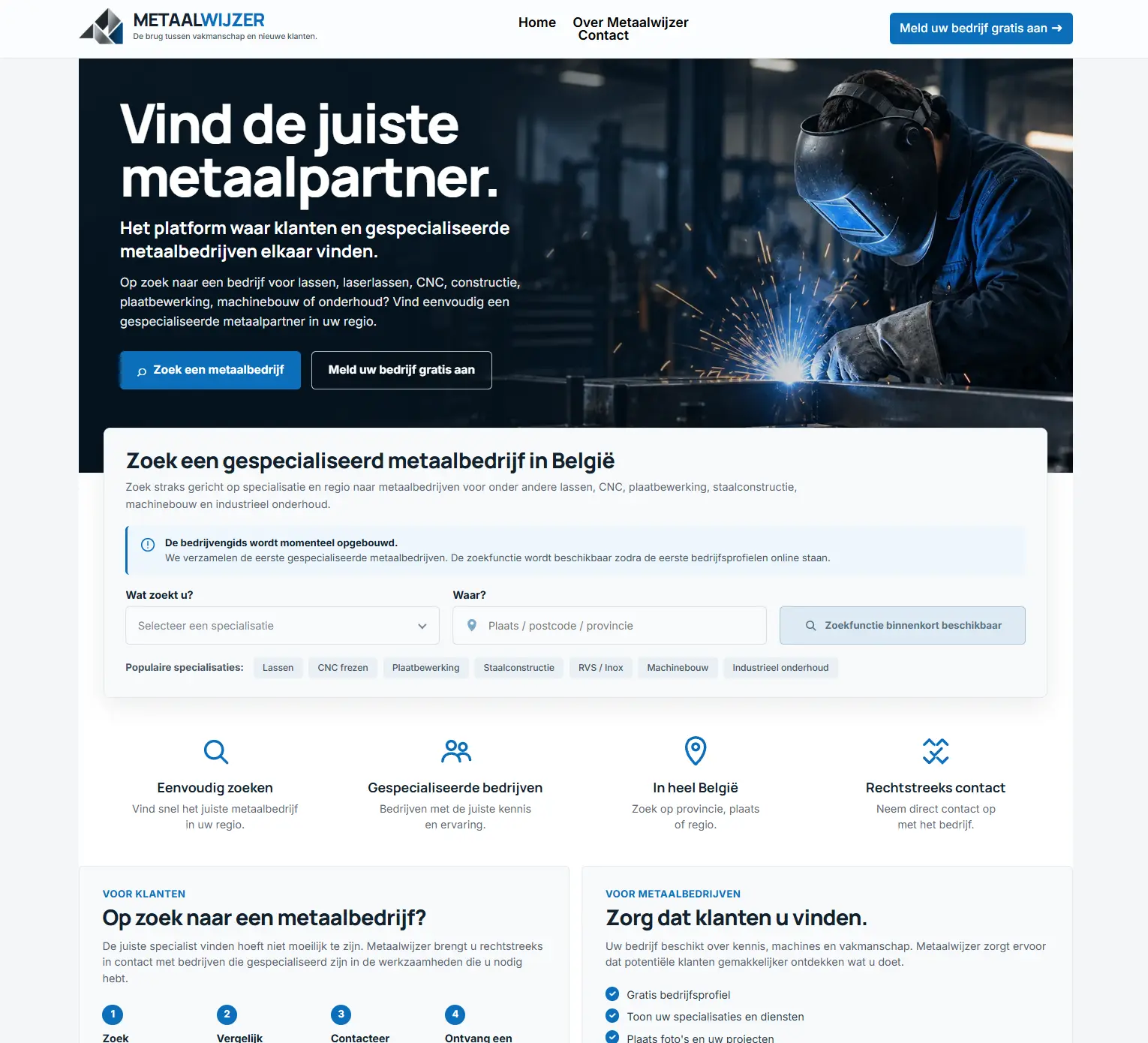 Metaalwijzer businessplatform en custom beheerssysteem ontwikkeld door Baustein.digital